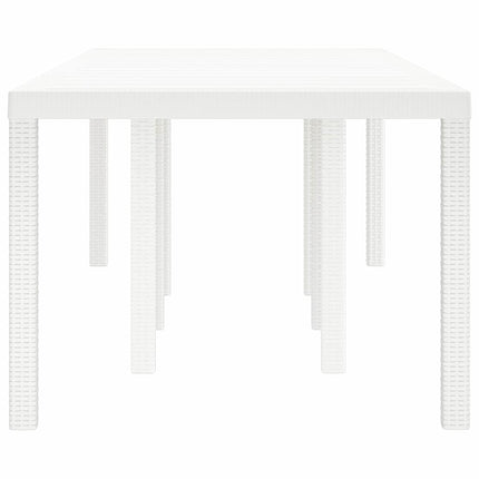 Trädgårdsbord Vit 250 x 100 x 73 cm konstrotting
