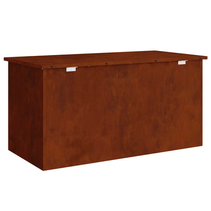 Trädgårdsförvaringskuddebox Stål 100 x 50,5 x 50 cm 220 Rostig