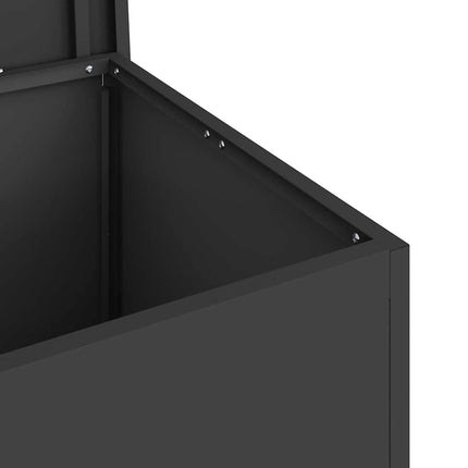Trädgårdsförvaringskuddebox Stål 80 x 50,5 x 50 cm 180 Svart