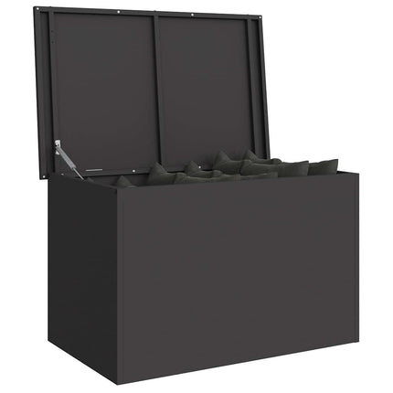 Trädgårdsförvaringskuddebox Stål 80 x 50,5 x 50 cm 180 Svart