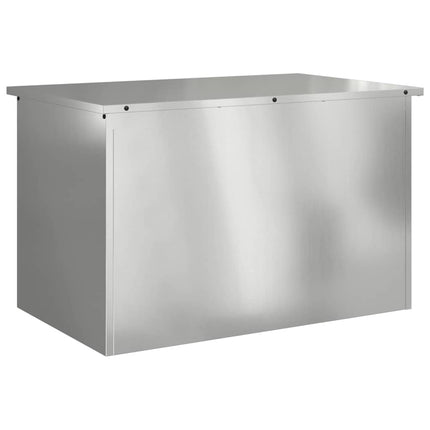 Trädgårdsförvaringskuddebox Stål 80 x 50,5 x 50 cm 175 L Silver