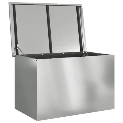 Trädgårdsförvaringskuddebox Stål 80 x 50,5 x 50 cm 175 L Silver