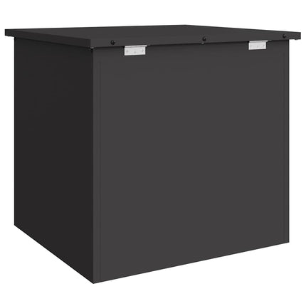 Trädgårdsförvaringskuddebox Stål 55 x 50,5 x 50 cm 117 L Svart