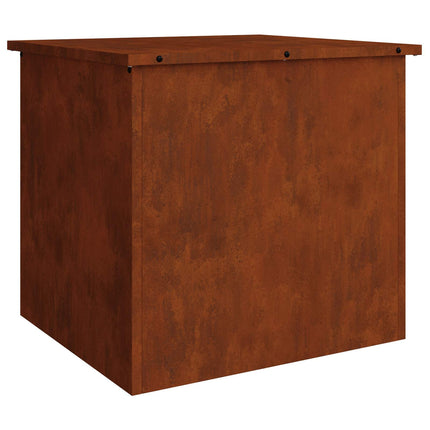 Trädgårdsförvaringskuddebox Stål 55 x 50,5 x 50 cm 220 Rostig