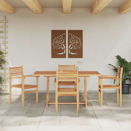 Trädgårdsmöbelset 5 pcs Naturfärg Massivt Akaciaträ