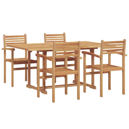 Trädgårdsmöbelset 5 pcs Naturfärg Massivt Akaciaträ