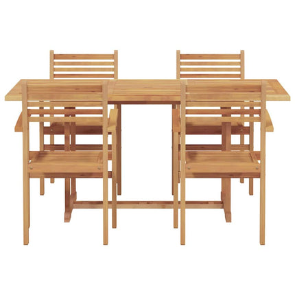 Trädgårdsmöbelset 5 pcs Naturfärg Massivt Akaciaträ