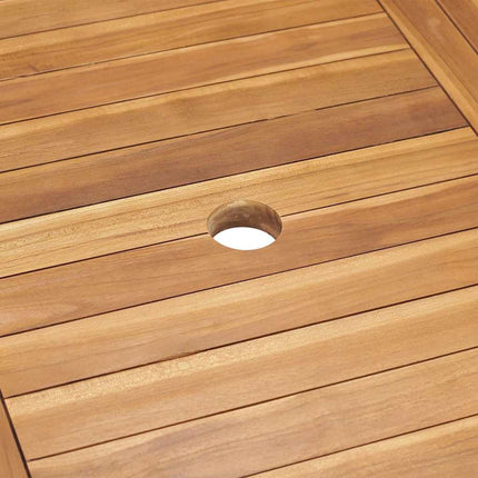 Trädgårdsmöbelset 7 pcs Naturfärg Massivt Akaciaträ