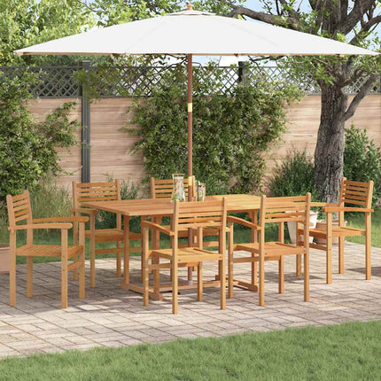 Trädgårdsmöbelset 7 pcs Naturfärg Massivt Akaciaträ