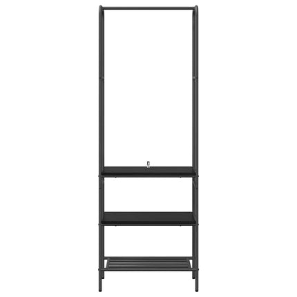 Klädhängare med hylla Svart Ek 60 x 30 x 171 cm Konstruerat trä
