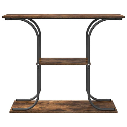 Konsolbord med hylla Rökt ek 101 x 35 x 80,5 cm Konstruerat trä