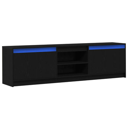 TV Enheter 2 pcs Svart 180 x 34 x 50 cm Konstruerat trä