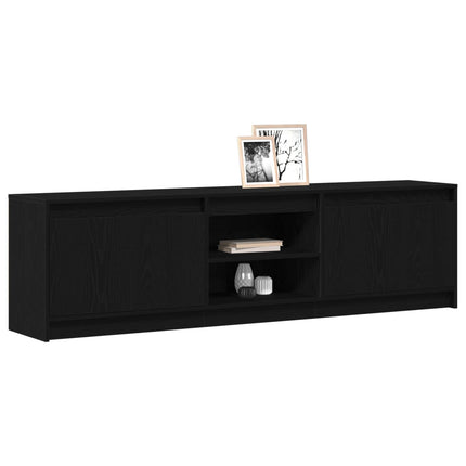 TV Enheter 2 pcs Svart 180 x 34 x 50 cm Konstruerat trä