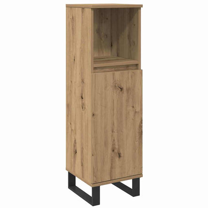 Badrumsmöbelset 3 st Brun 30 x 30 x 180 cm Konstruerat trä