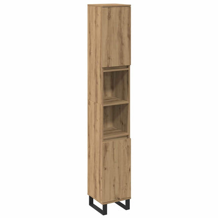 Badrumsmöbelset 3 st Brun 30 x 30 x 180 cm Konstruerat trä