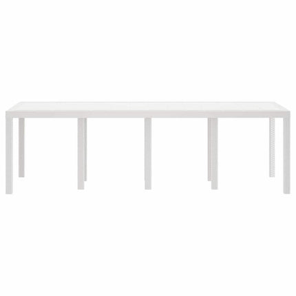 Trädgårdsbord Vit 250 x 100 x 73 cm konstrotting