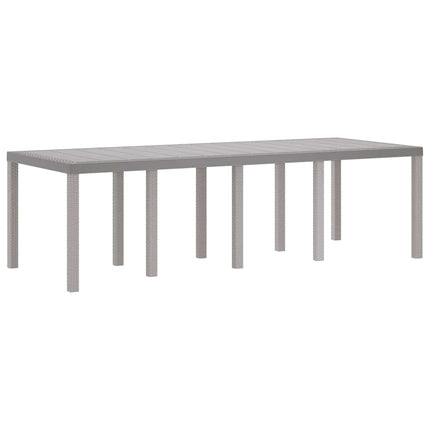 Trädgårdsbord Ljusgrå 250 x 100 x 73 cm konstrotting