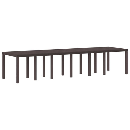 Trädgårdsbord Brun 350 x 100 x 74 cm konstrotting