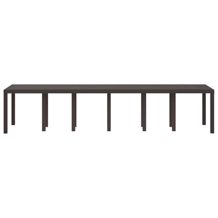 Trädgårdsbord Brun 350 x 100 x 74 cm konstrotting