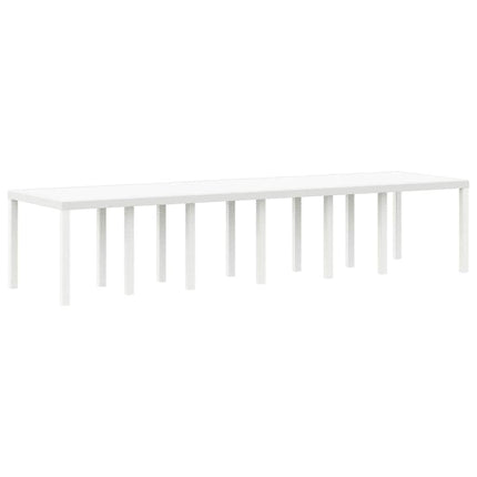 Trädgårdsbord Vit 350 x 100 x 74 cm konstrotting