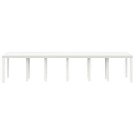 Trädgårdsbord Vit 350 x 100 x 74 cm konstrotting
