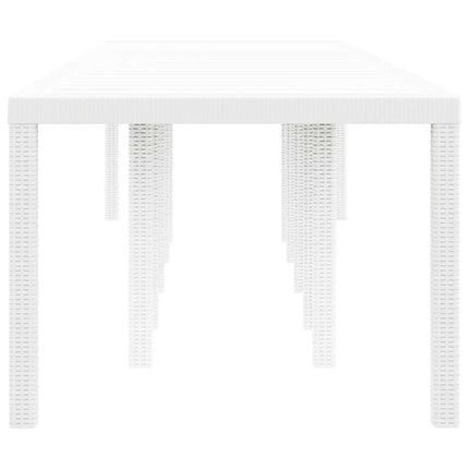 Trädgårdsbord Vit 350 x 100 x 74 cm konstrotting
