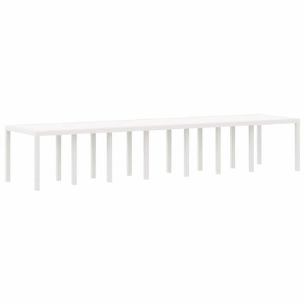 Trädgårdsbord Vit 400 x 100 x 73 cm konstrotting