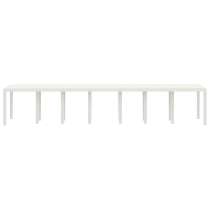 Trädgårdsbord Vit 400 x 100 x 73 cm konstrotting