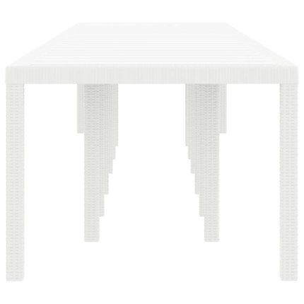 Trädgårdsbord Vit 400 x 100 x 73 cm konstrotting