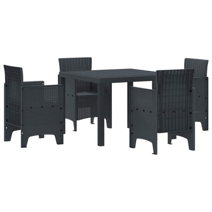 Trädgårdsmöbelset 5 pcs Antracit Polypropylen