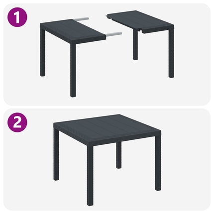Trädgårdsmöbelset 5 pcs Antracit Polypropylen