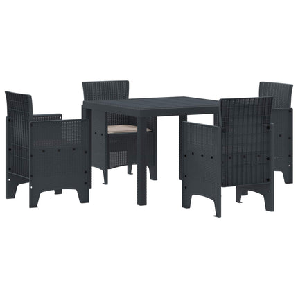 Trädgårdsmöbelset 5 pcs Antracit Polypropylen