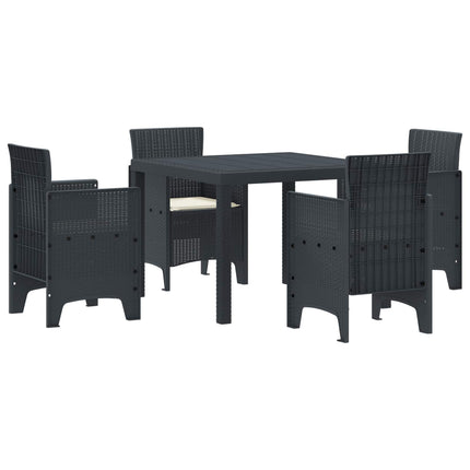 Trädgårdsmöbelset 5 pcs Antracit Polypropylen