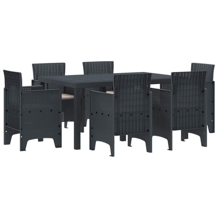 Trädgårdsmöbelset 7 pcs Antracit Polt rotting