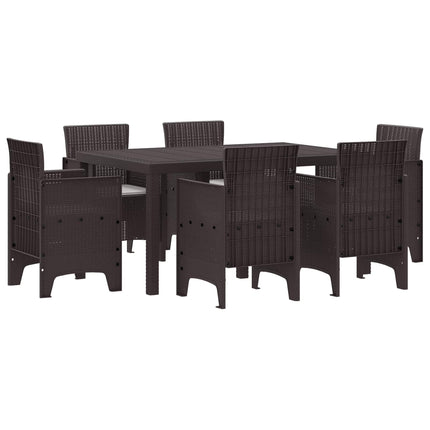 Trädgårdsmöbelset 7 pcs Brun Polt rotting