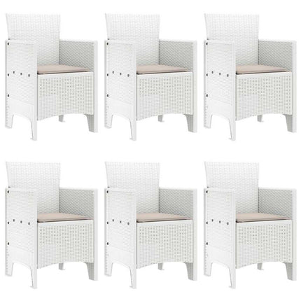 Trädgårdsmöbelset 7 pcs Vit Polt rotting