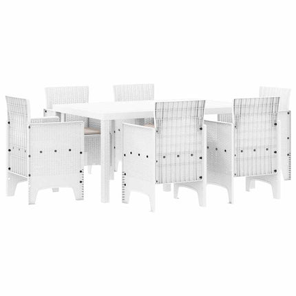 Trädgårdsmöbelset 7 pcs Vit Polt rotting