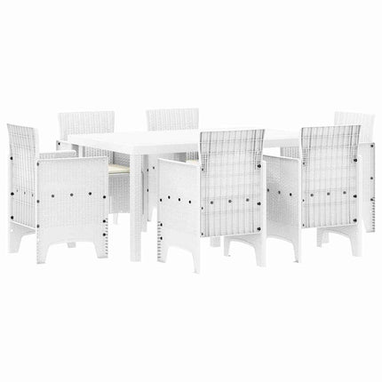 Trädgårdsmöbelset 7 pcs Vit Polt rotting