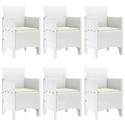 Trädgårdsmöbelset 7 pcs Vit Polt rotting