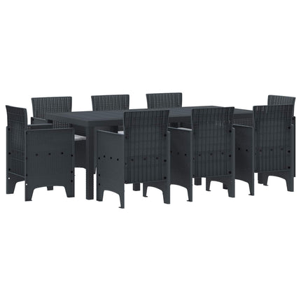 Trädgårdsmöbelset 9 pcs Antracit Polypropylen