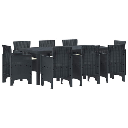 Trädgårdsmöbelset 9 pcs Antracit Polypropylen