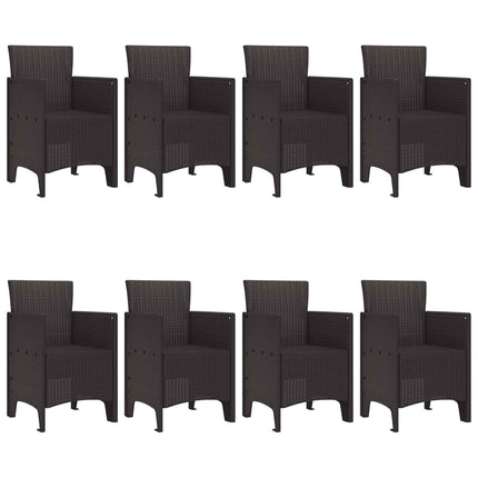 Trädgårdsmöbelset 9 pcs Brun Polypropylen