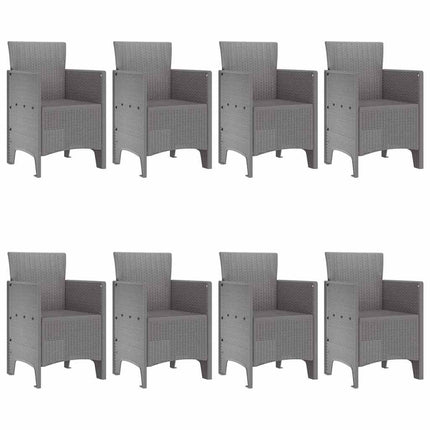 Trädgårdsmöbelset 9 pcs Ljusgrå Polypropylen