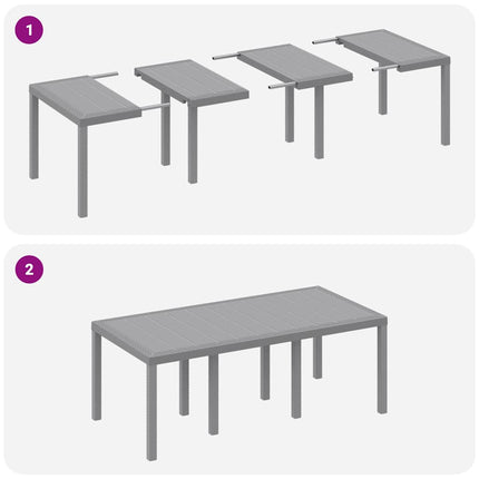 Trädgårdsmöbelset 9 pcs Ljusgrå Polypropylen