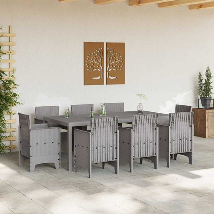 Trädgårdsmöbelset 9 pcs Ljusgrå Polypropylen