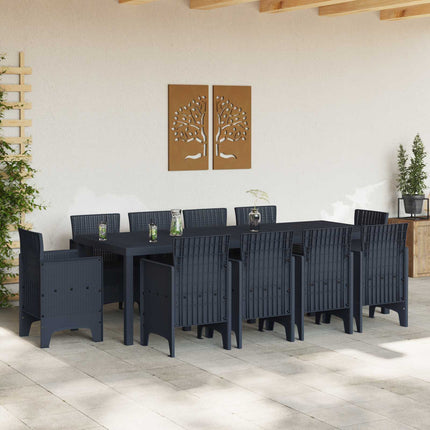 Trädgårdsmöbelset 11 pcs Antracit Polypropylen