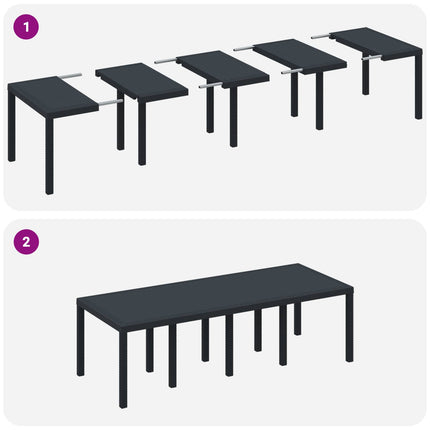 Trädgårdsmöbelset 11 pcs Antracit Polypropylen