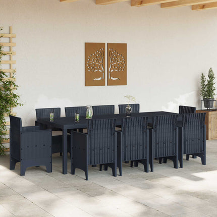 Trädgårdsmöbelset 11 pcs Antracit Polypropylen
