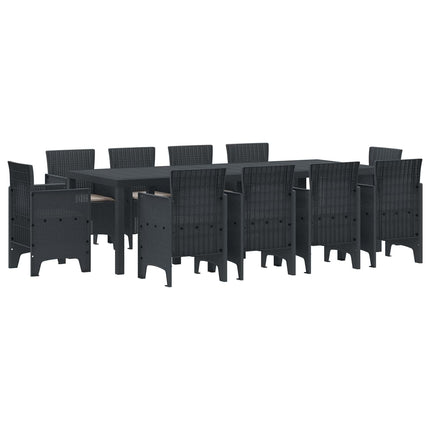 Trädgårdsmöbelset 11 pcs Antracit Polypropylen