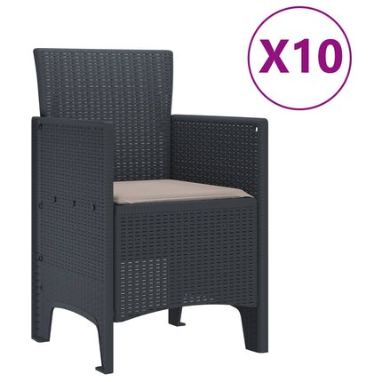 Trädgårdsmöbelset 11 pcs Antracit Polypropylen